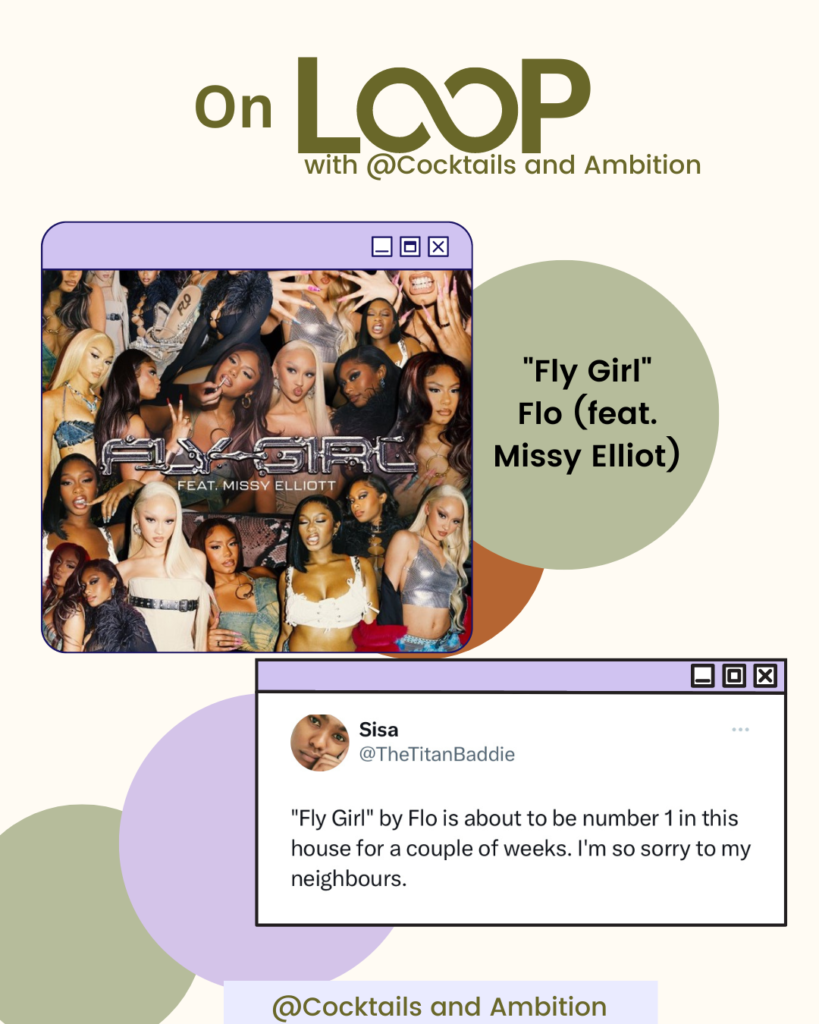Fly girl cover art, Renee, Jorja and Stella image collage. Text on green reads "Fly Girl" flo (feat Missy Elliot)